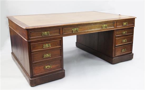 A Victorian mahogany partners desk, W.6ft x 4ft H.2ft 6in.